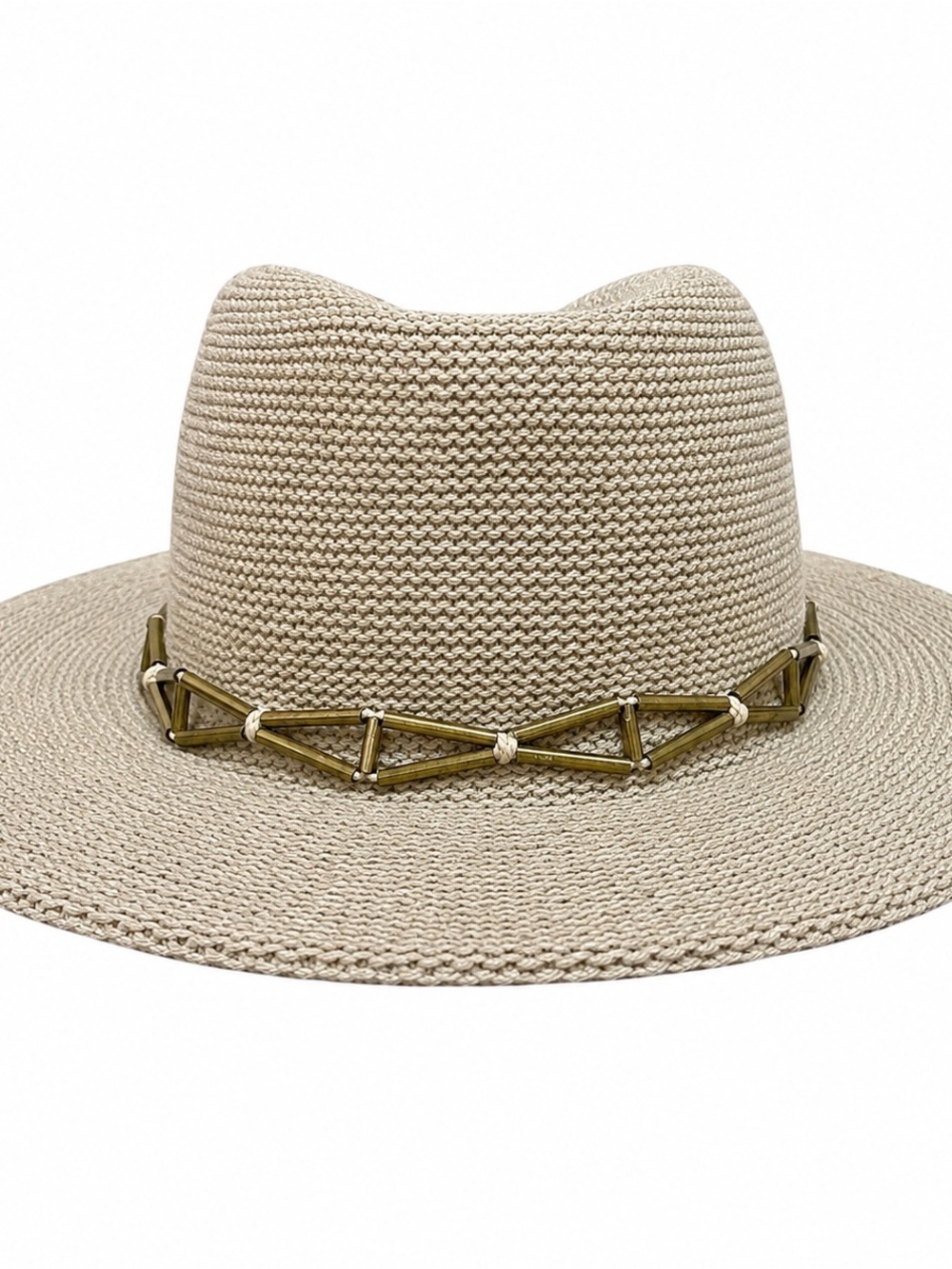 BCBG Wide Brim Fedora Hat Boho Granola Girl Western Gold Chain